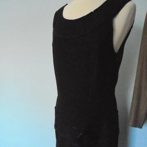 OLI Size 10 Scoop Neck Jumper sleeveless Dress Viscose & Wool Dark Gray